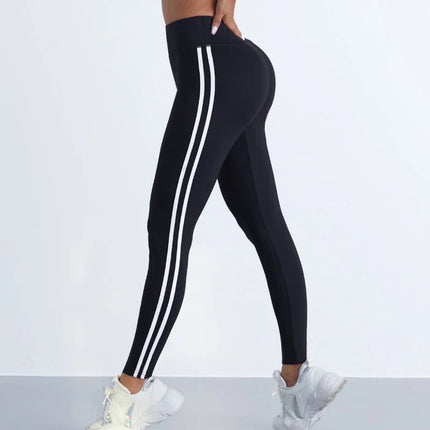 Women Striped Slim Leggings