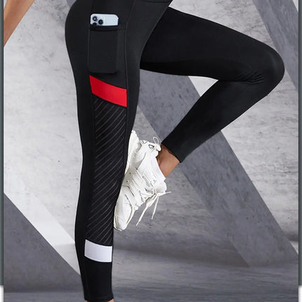 Colorblocked Mesh High Waist Leggings
