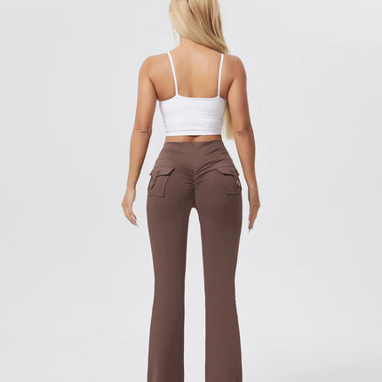 Women's Workout Cargo Leggings With Pocket Tights Active Wear Butt Lift Yoga Clothes