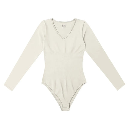 Women'S Sexy Knitted Underwear Crew Neck Long Sleeve Leggings Bodysuit Top