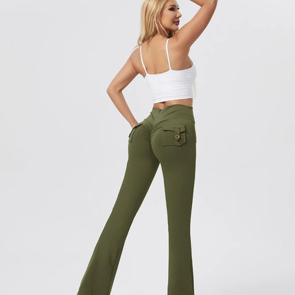 Women's Workout Cargo Leggings With Pocket Tights Active Wear Butt Lift Yoga Clothes