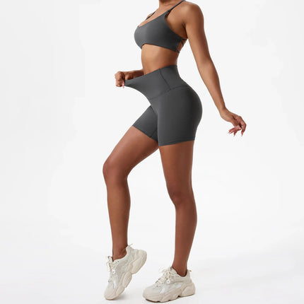 Super Soft Fabric Yoga Gym Shorts High Waist Sports Leggings Workout Cycling