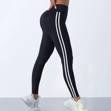 Women Striped Slim Leggings