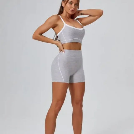 Seamless Yoga Sets High Waist Hip-lifting Flared Pants Backless Bra Leggings Sets for Women