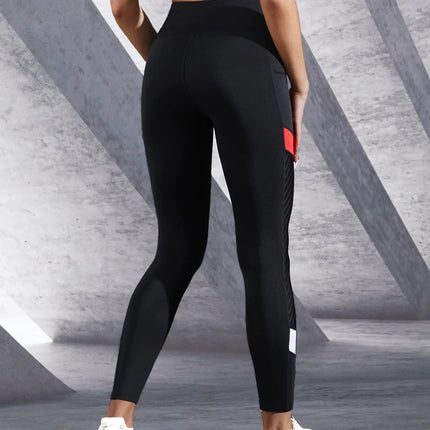 Colorblocked Mesh High Waist Leggings