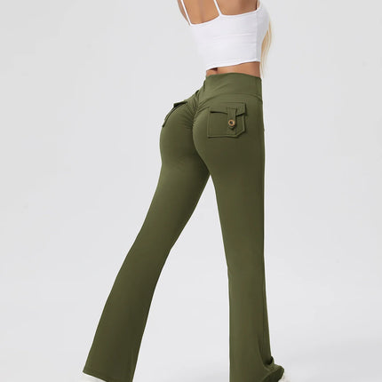 Women's Workout Cargo Leggings With Pocket Tights Active Wear Butt Lift Yoga Clothes