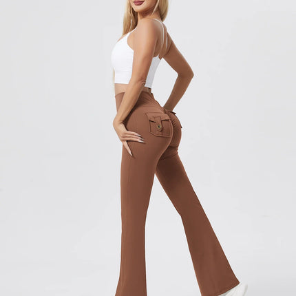 Women's Workout Cargo Leggings With Pocket Tights Active Wear Butt Lift Yoga Clothes