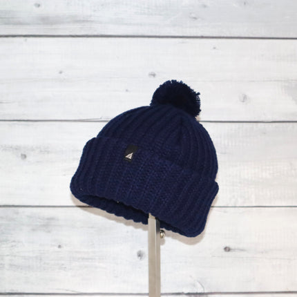 Toddler Acrylic Ribbed Cuff with Matching Pom Hat