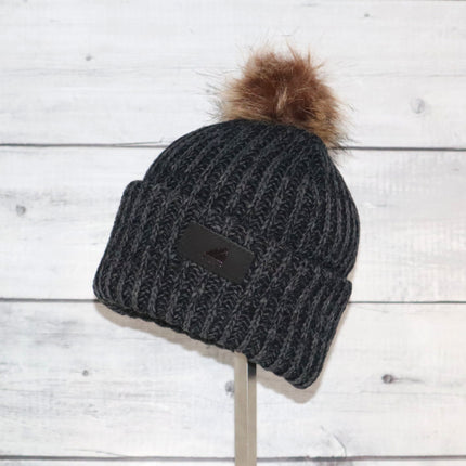 Toddler Acrylic Ribbed Cuff with Pom Hat