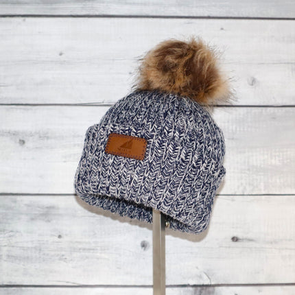 Toddler Acrylic Ribbed Cuff with Pom Hat