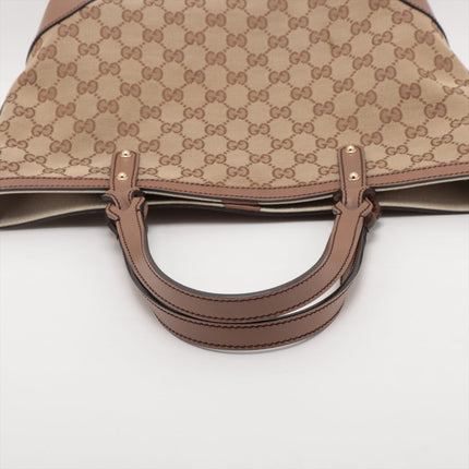 Gucci GG Canvas Canvas & Leather Hand bag Beige 269878 #2438