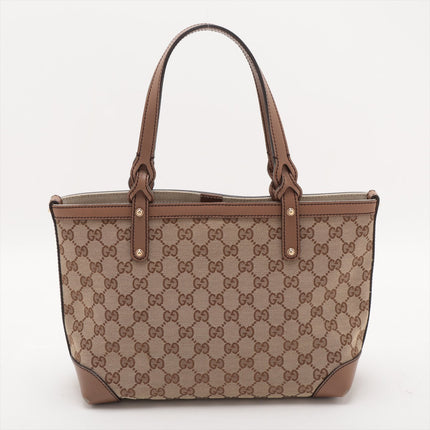 Gucci GG Canvas Canvas & Leather Hand bag Beige 269878 #2438