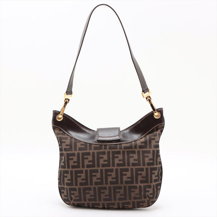 Fendi Zucca Canvas & Leather Shoulder bag Brown- #2492