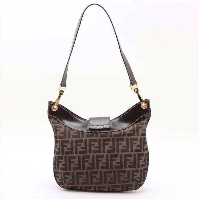 Fendi Zucca Canvas & Leather Shoulder bag Brown- #2492