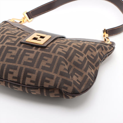 Fendi Zucca Canvas & Leather Shoulder bag Brown- #2492