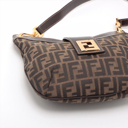 Fendi Zucca Canvas & Leather Shoulder bag Brown- #2492