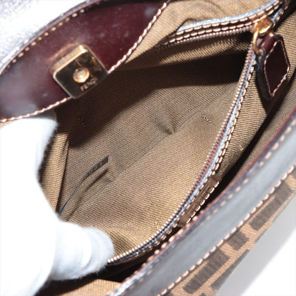 Fendi Zucca Canvas & Leather Shoulder bag Brown- #2492