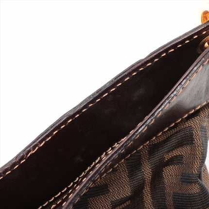 Fendi Zucca Canvas & Leather Shoulder bag Brown- #2492