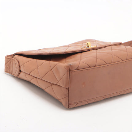 Chanel Matelasse Caramel Quilted Lambskin Turnlock Shoulder bag Brown Gold Metal Fittings 4 Series  #2513