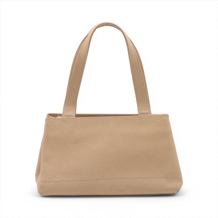 Chanel Coco Mark Caviar Skin Beige Shoulder Bag #3754