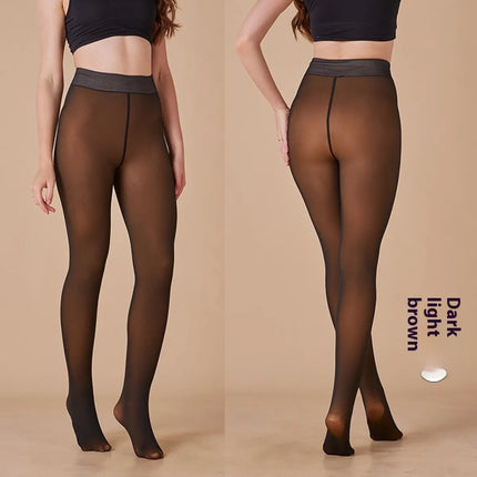 Sheer Fleece-Lined Leggings