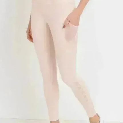 Highwaist Hybrid Mesh & Lattice Straps Full Pocket Leggings