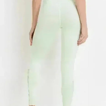 Highwaist Hybrid Mesh & Lattice Straps Full Pocket Leggings