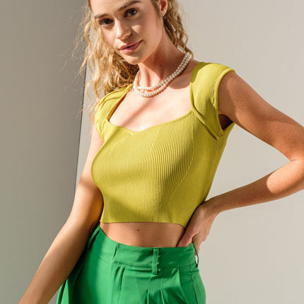 "Avery" Square Neck Ribbed Top
