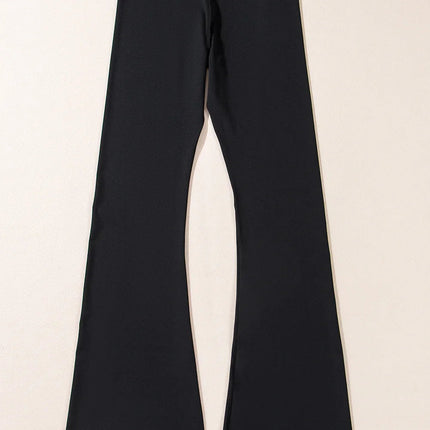 Dark Grey V Shape High Waist Flared Leggings