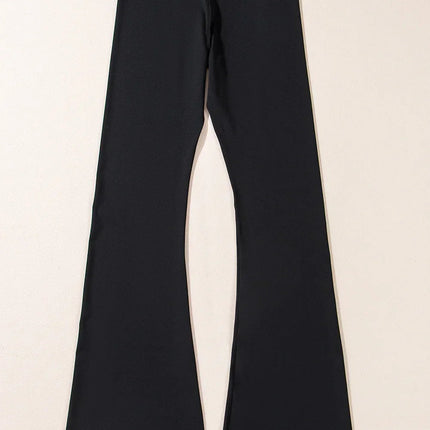Dark Grey V Shape High Waist Flared Leggings