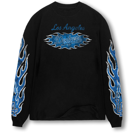 Black - Blue Flame Long Sleeve