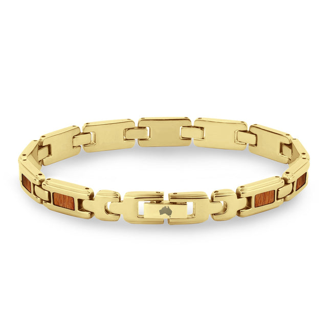 Gum Burl Ladies Link Bracelet - Yellow Gold