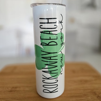 St. Patrick's Day Heart Shamrock Custom Water Bottle