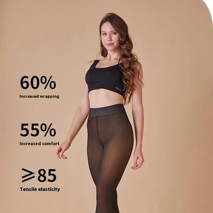 Sheer Fleece-Lined Leggings