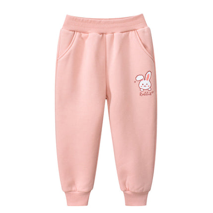Teddy Bear/Cute Rabbit Girls‘ Winter Sporty Long Leggings Pants With Fleece Lining