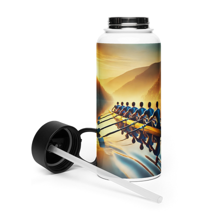 Steel Water Bottle with Ukrainian Rowing Emblem
