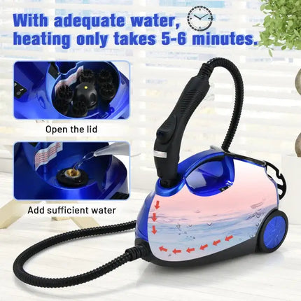 2000W Steam Mop with Detachable Handheld Unit