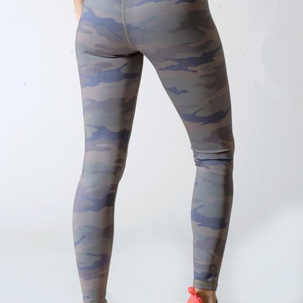 Active High Rise Camouflage Leggings with Pocket