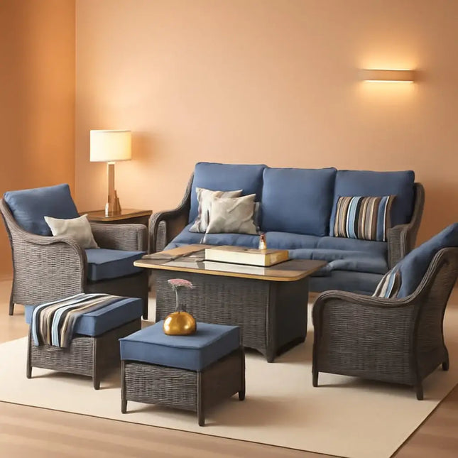 Patio Furniture Set With 53 Inch Gas Fire Pit Table