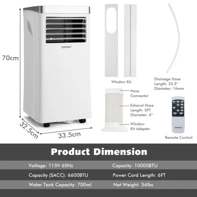 10,000 BTU Portable AC with Remote