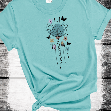 "MAMA in Bloom" Floral Graphic Tees for Beautiful Moms Gift