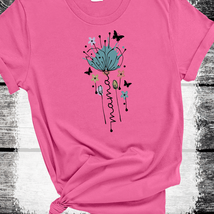 "MAMA in Bloom" Floral Graphic Tees for Beautiful Moms Gift
