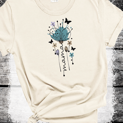 "MAMA in Bloom" Floral Graphic Tees for Beautiful Moms Gift
