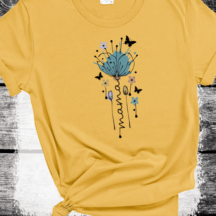 "MAMA in Bloom" Floral Graphic Tees for Beautiful Moms Gift