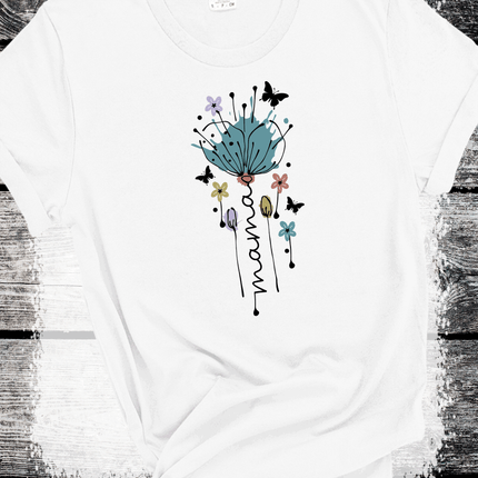 "MAMA in Bloom" Floral Graphic Tees for Beautiful Moms Gift