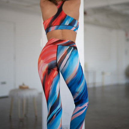 High Rise Watercolor Activewear Leggings