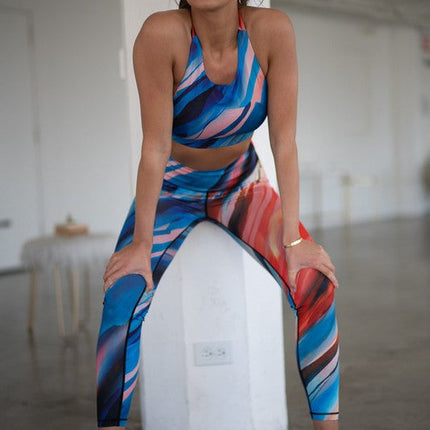 High Rise Watercolor Activewear Leggings