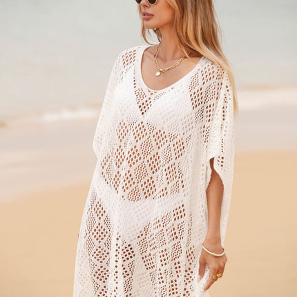 Beach Beach Cover Up Shawl Coat Sun Protection Shirt Hollow Out Cutout Loose Beach Dress for Women