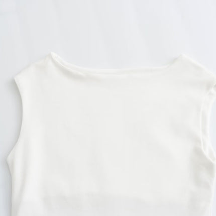 Spring Women Clothing Simple Sleeveless Boat Collar Cotton Jumpsuit