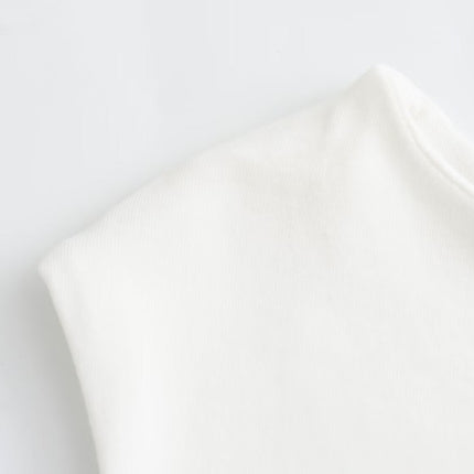 Spring Women Clothing Simple Sleeveless Boat Collar Cotton Jumpsuit